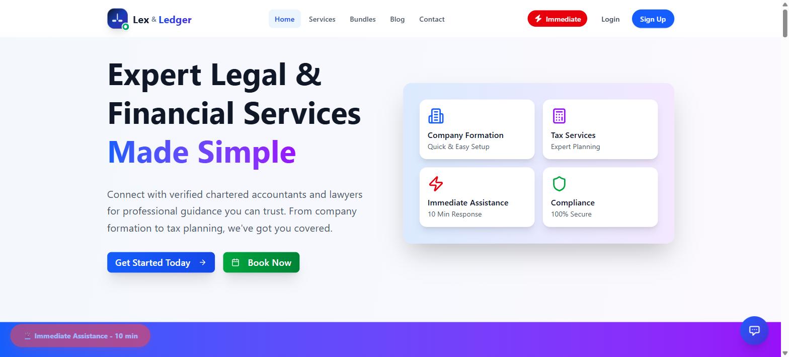 Lex & Ledger desktop view